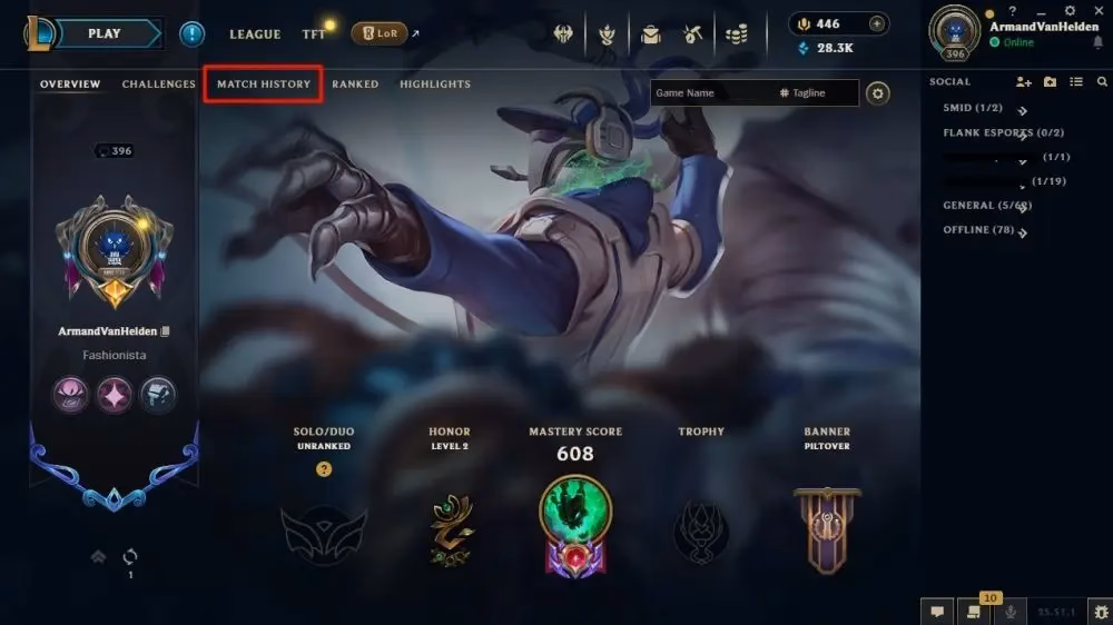 Can I Hide my Match history?