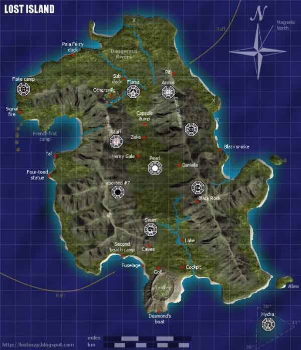 Where are the resource nodes on Lost Island?