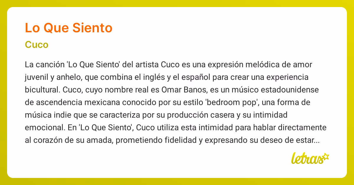 What is Cuco - lo que siento lyrics?