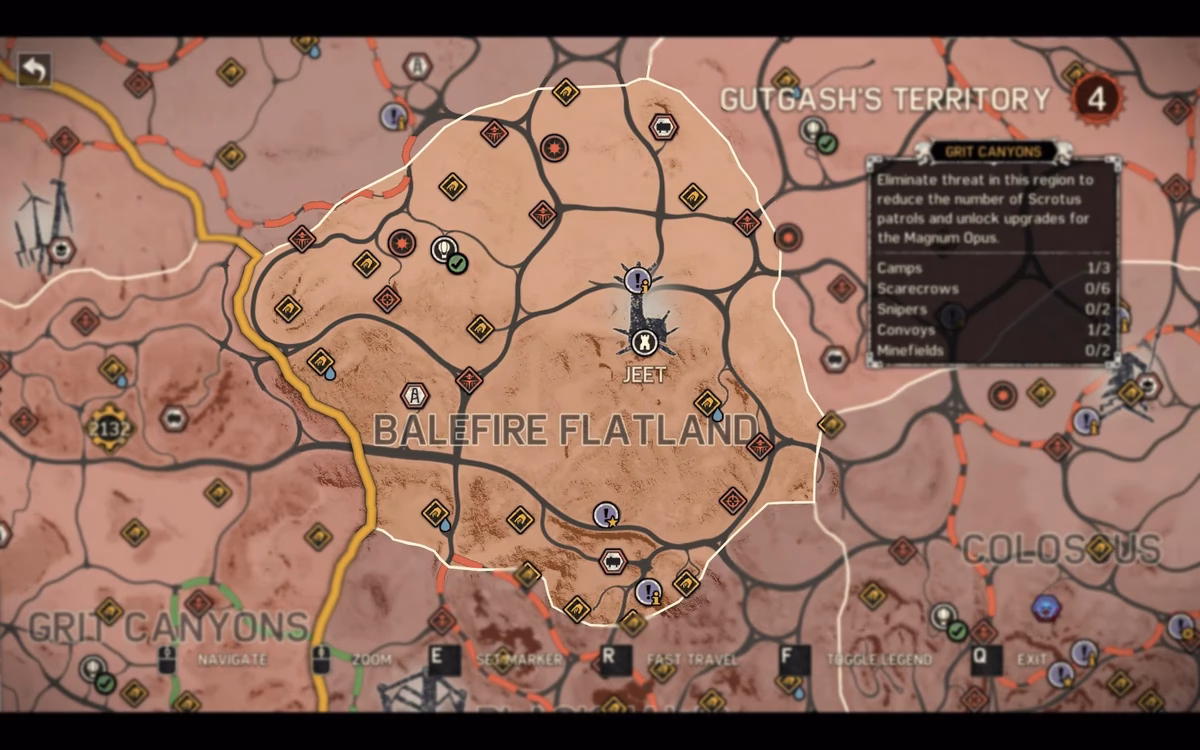 How many mine fields are there in the balefire flatlands?