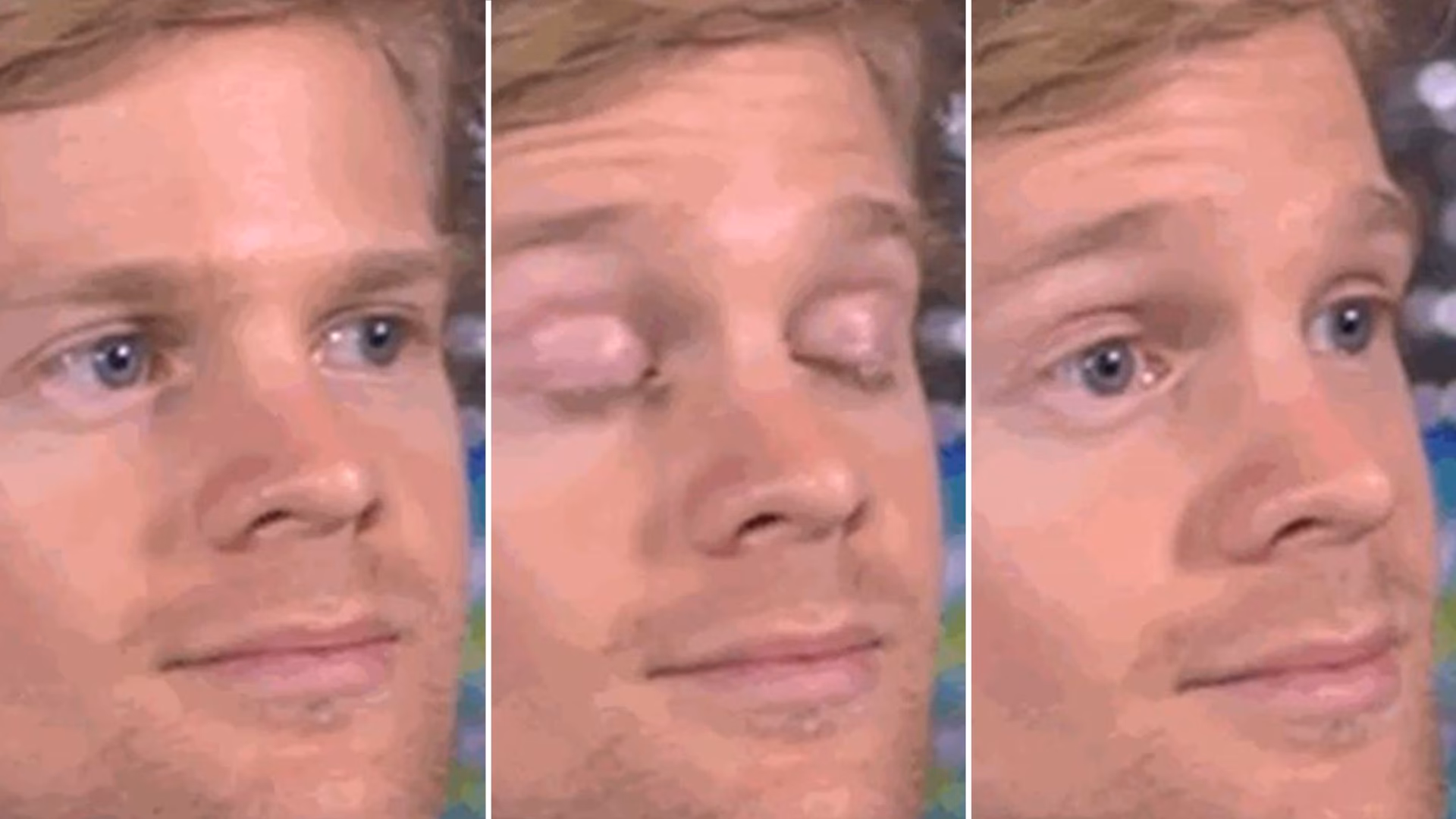 What is the origin of the 'Blinking Man' meme?