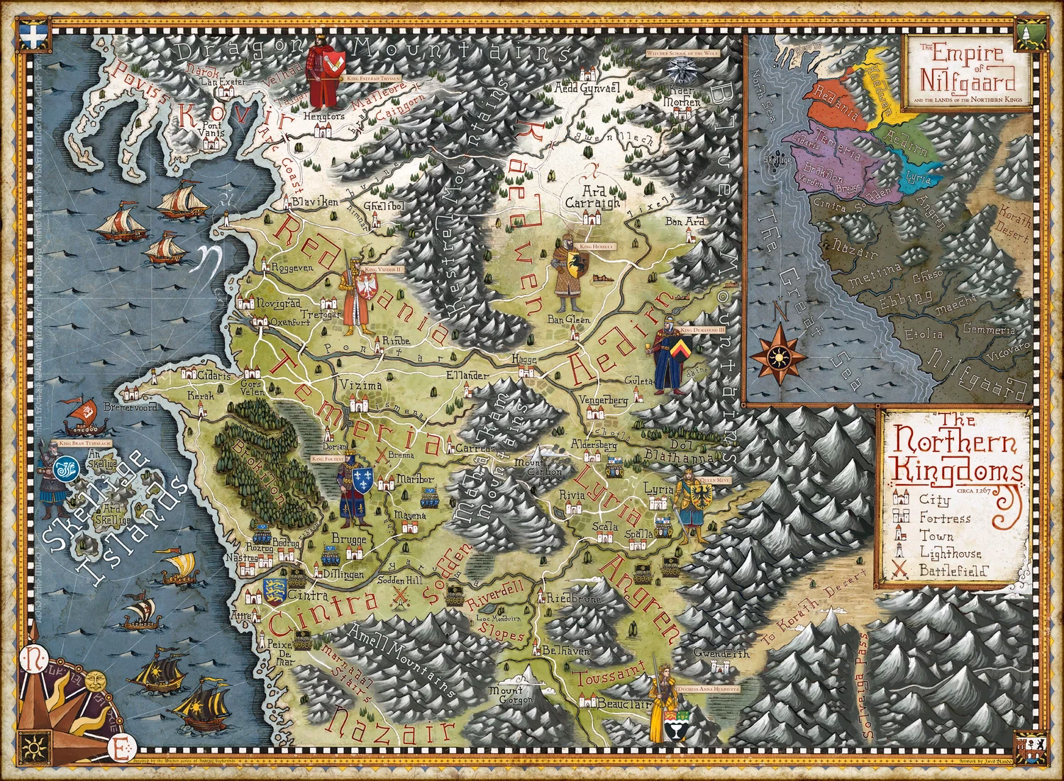 How many world maps were created in 'the Witcher'?