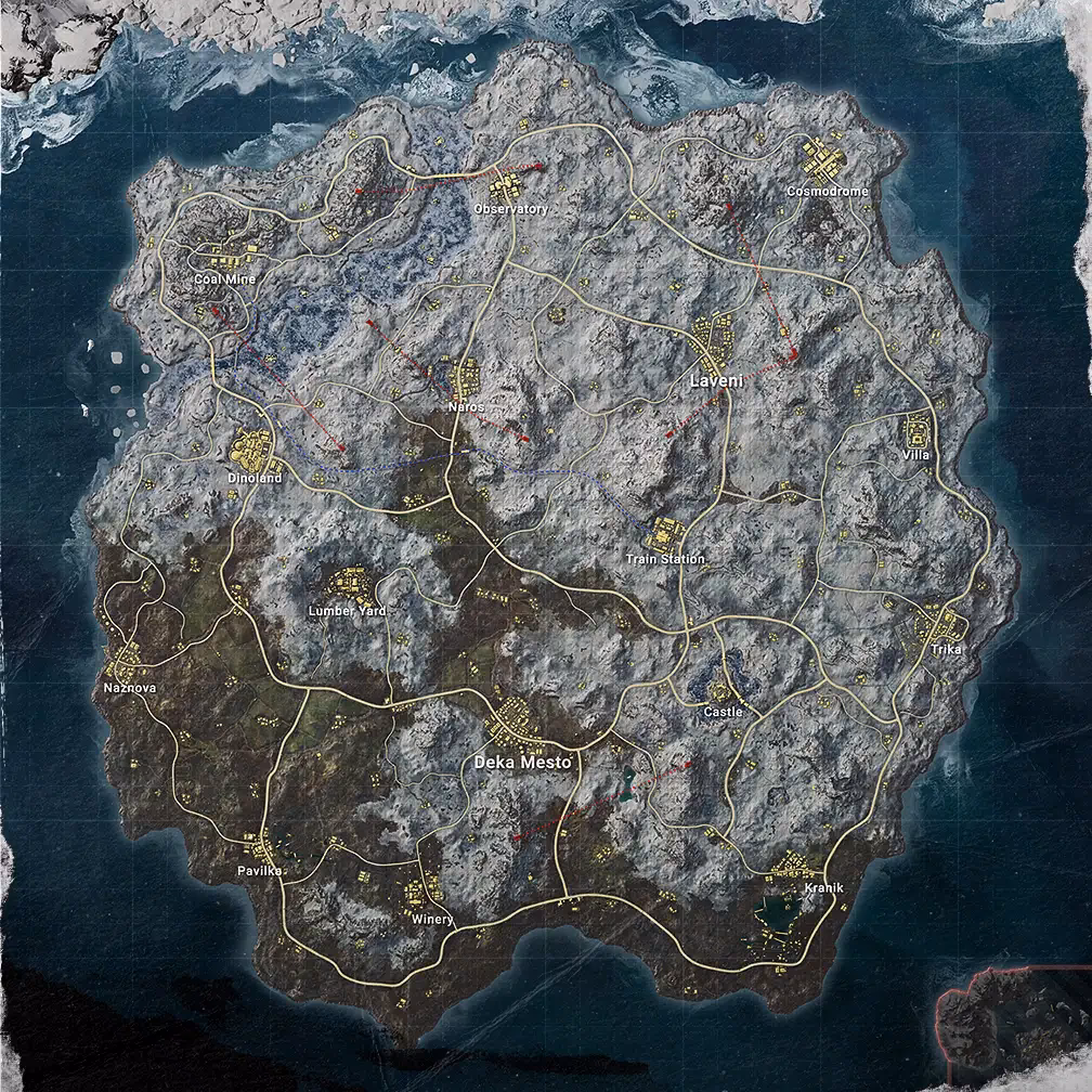 Which PUBG map has a G36C assault rifle?