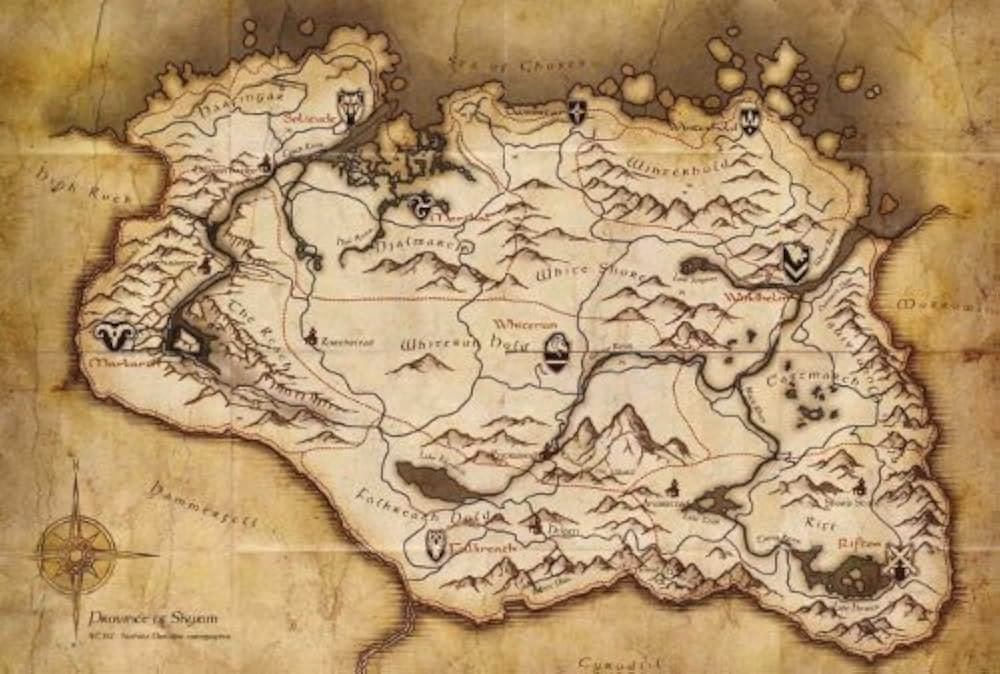 ¿Cuál es la escala del mapa de Skyrim?