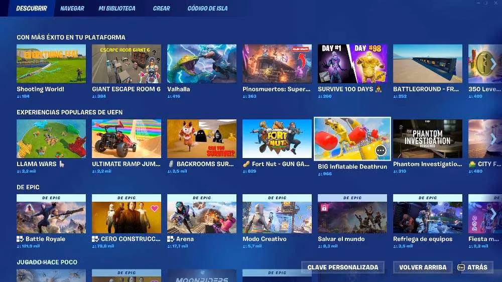 ¿Cuál es la parte creativa de Fortnite?