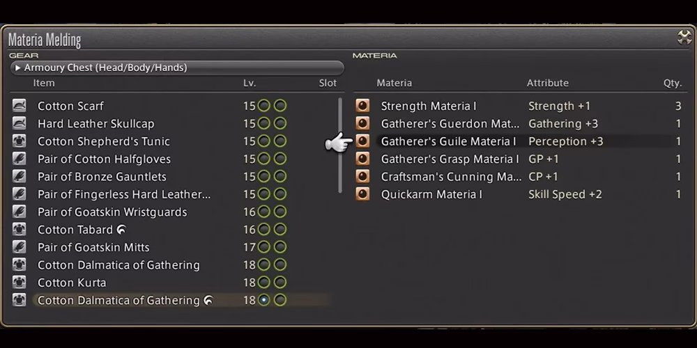 What is melding matrix in Final Fantasy XIV?