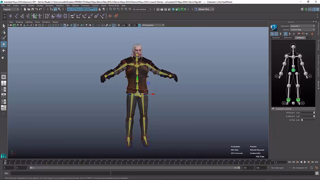 How do I create a character rig in Maya?