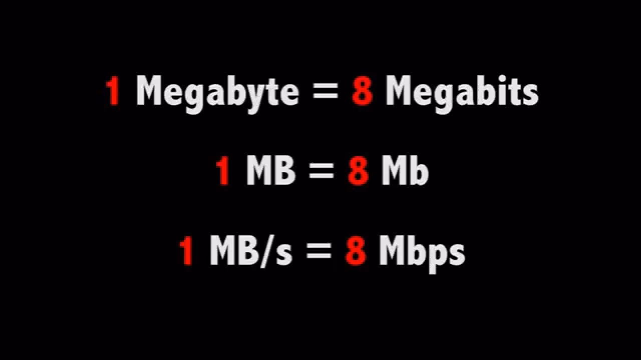 ¿Cómo convertir Mbps a MB s?