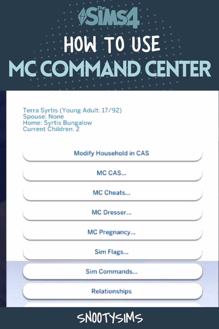 How do I use MC command in Sims 4?