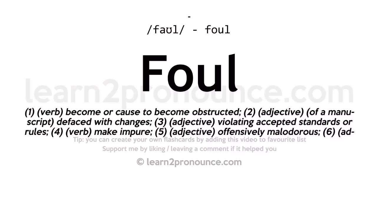 What does fouling mean?