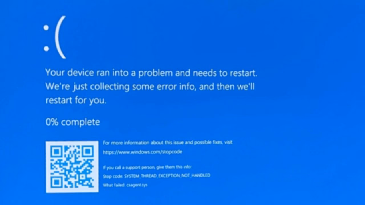 What does a blue screen mean in Windows 10?