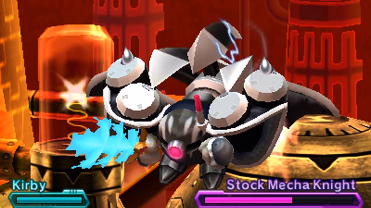 What are Mecha Knight's attacks in Kirby Planet Robobot?
