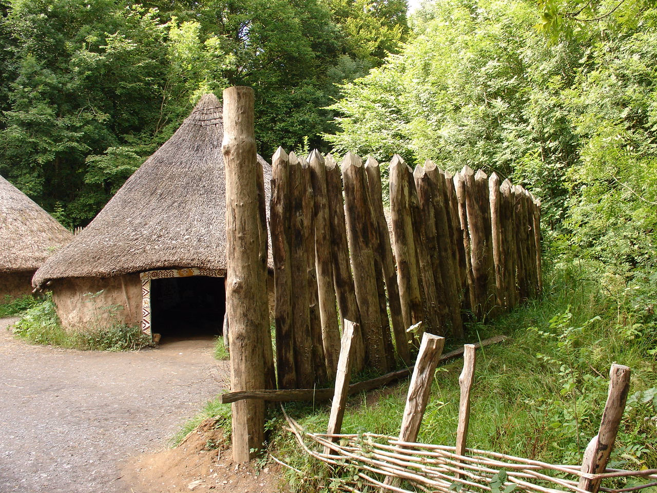 What was a wooden palisade?