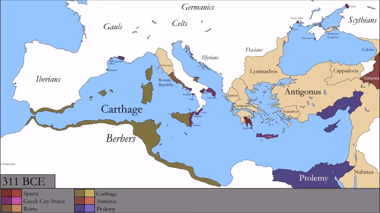 When did a map of the Mediterranean start?