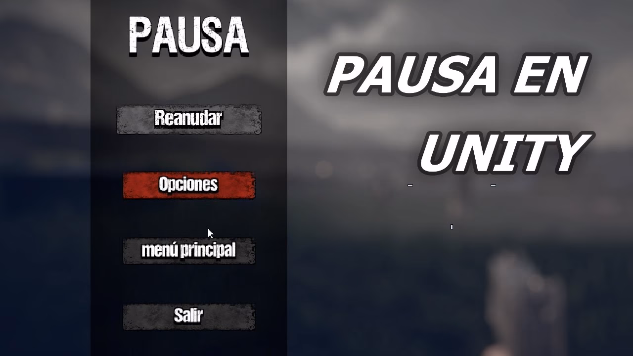 ¿Qué es el menú de pausa en Unity?