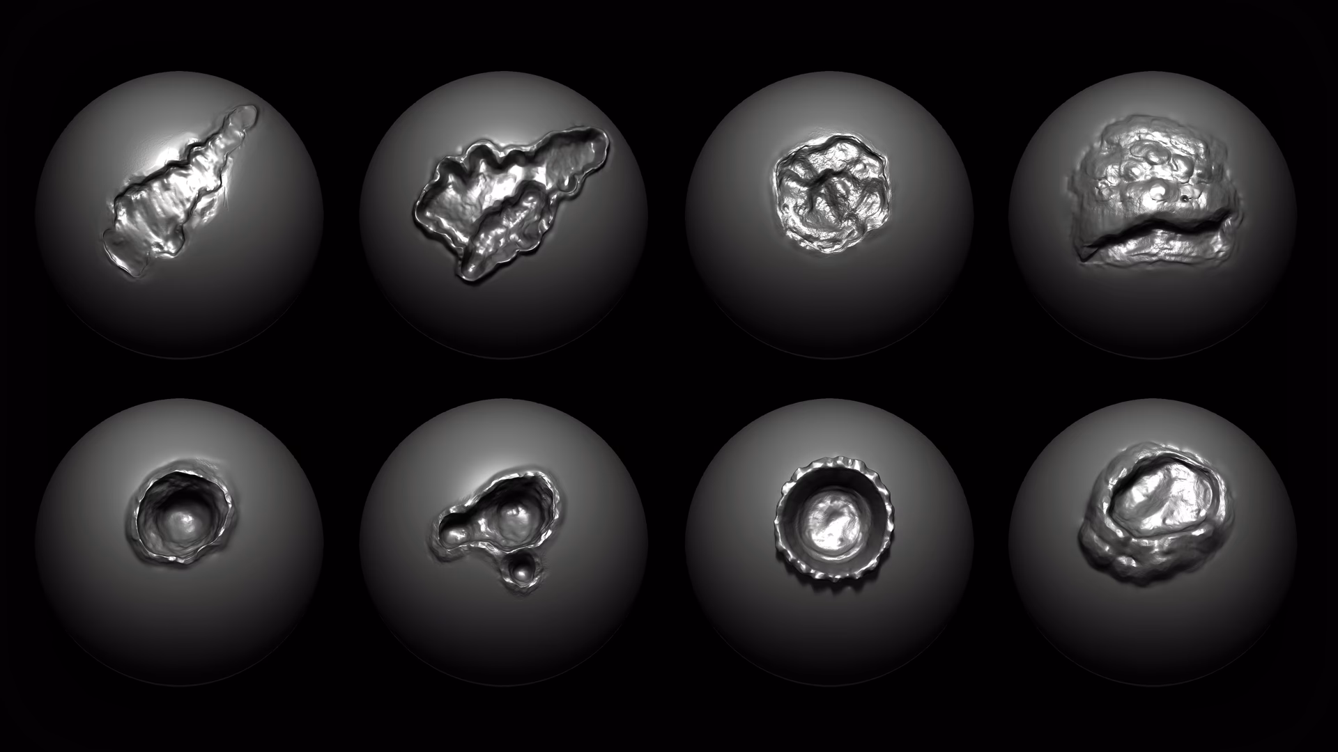 How many sculpted metal damage brushes & alphas are there?