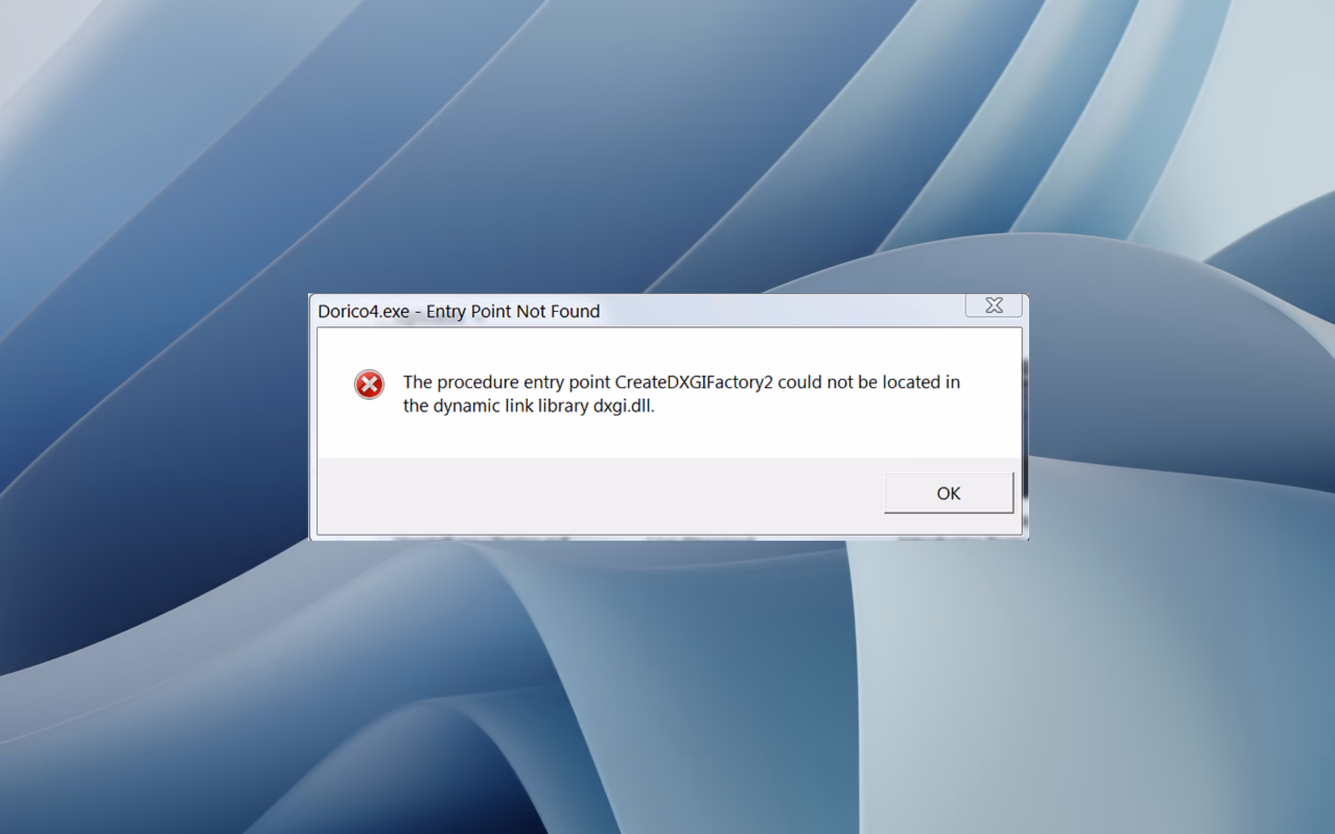 Why can't I find the procedure entry point mfcreatedxgidevicemanager?