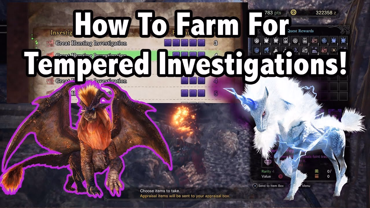 How do I get a tempered monster investigation quest?