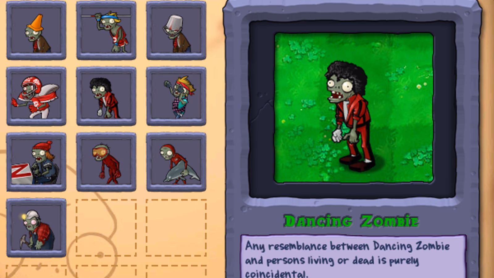 Who is dancing zombie in Plants vs Zombies?