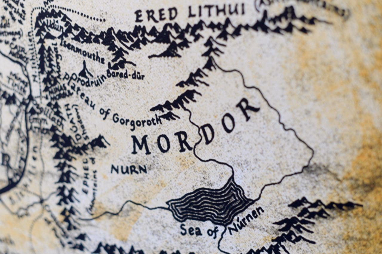 Where is the original map of Mordor located?