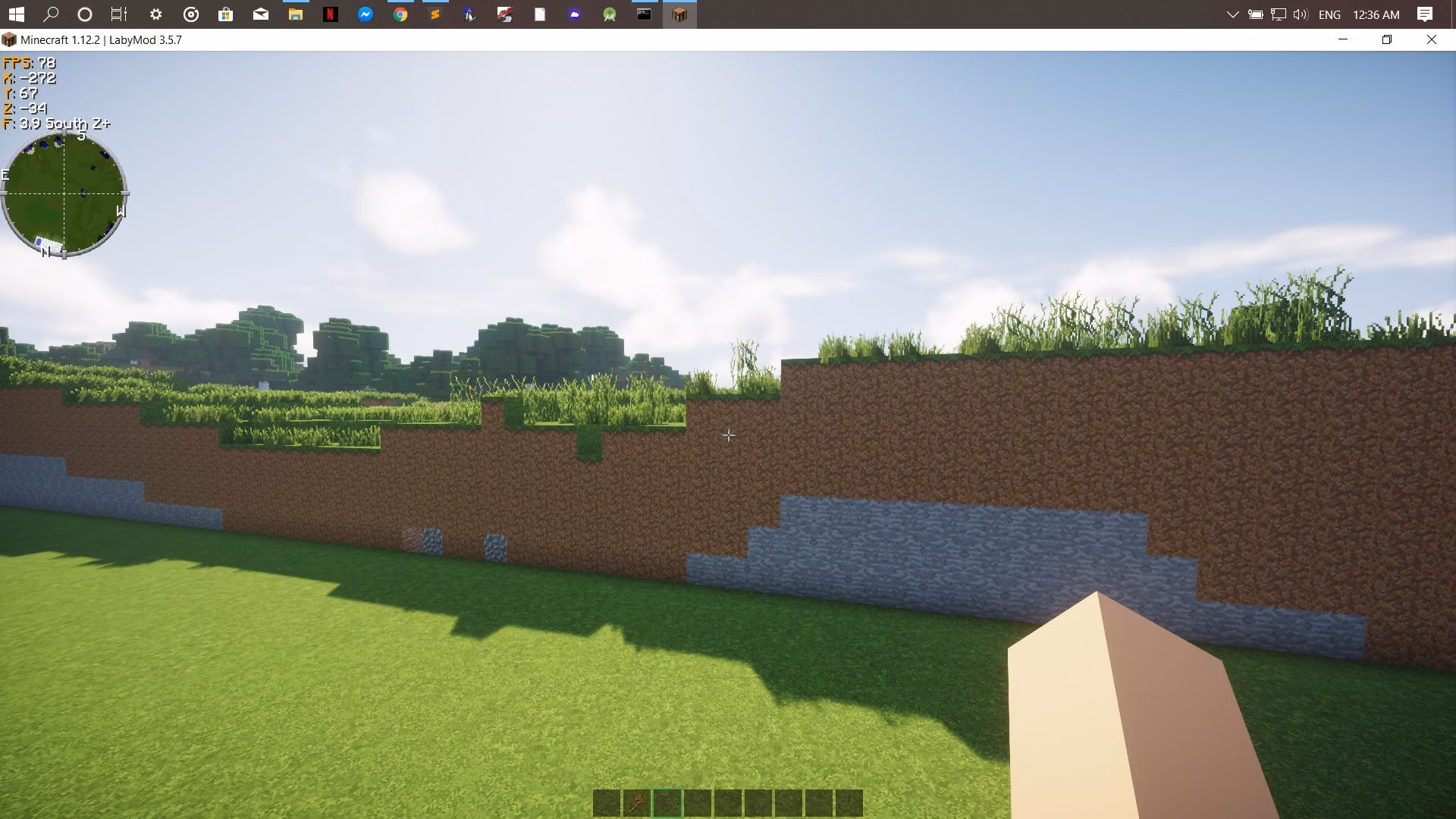 What is the default size of a flat world in Minecraft?
