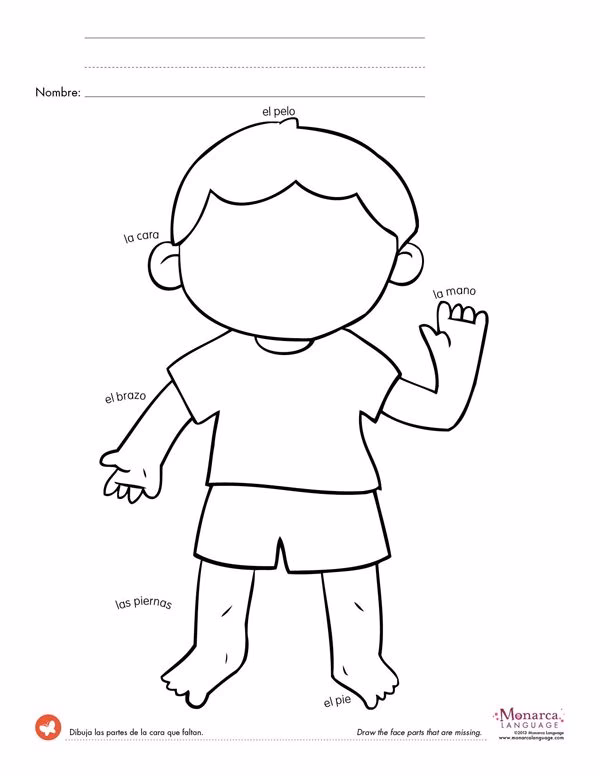 How many body parts words are in a missing letter worksheet?