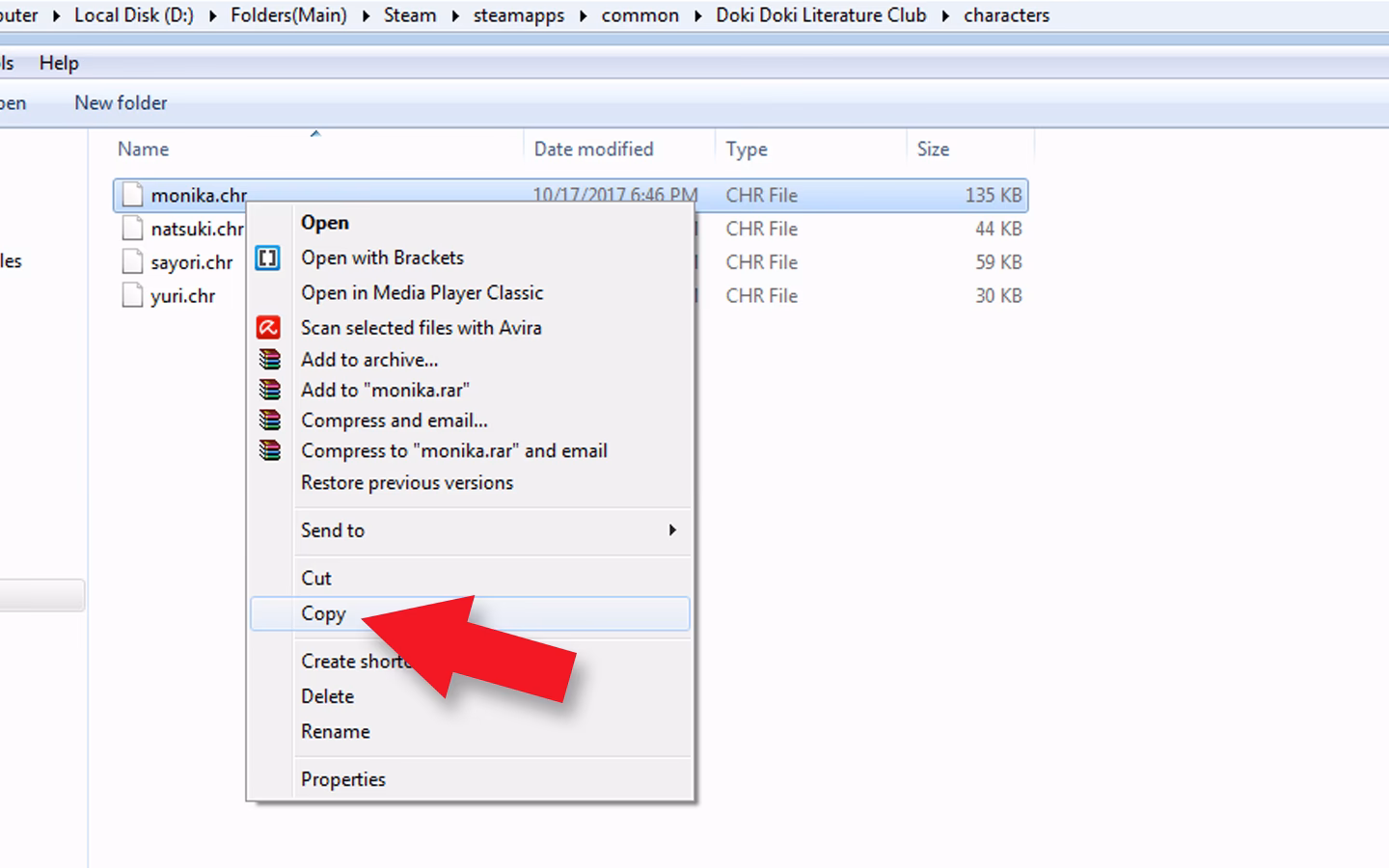 How do I extract Monika CHR file?
