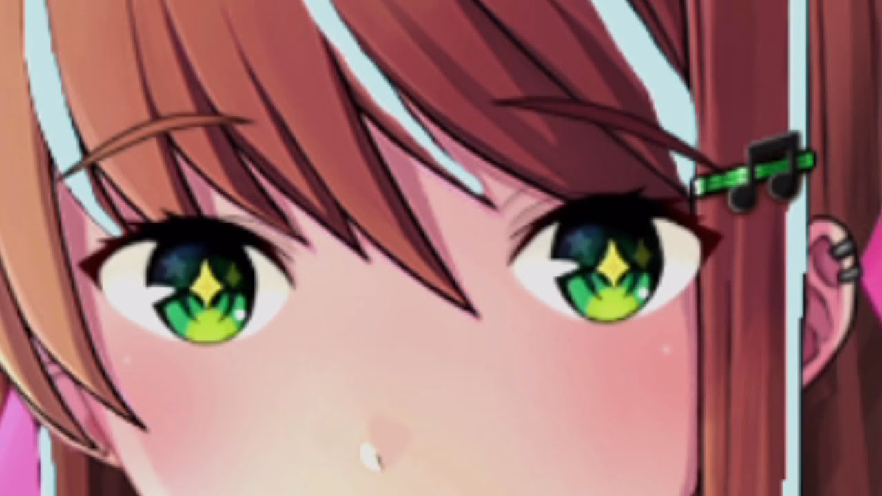 What is Monika's eye color?