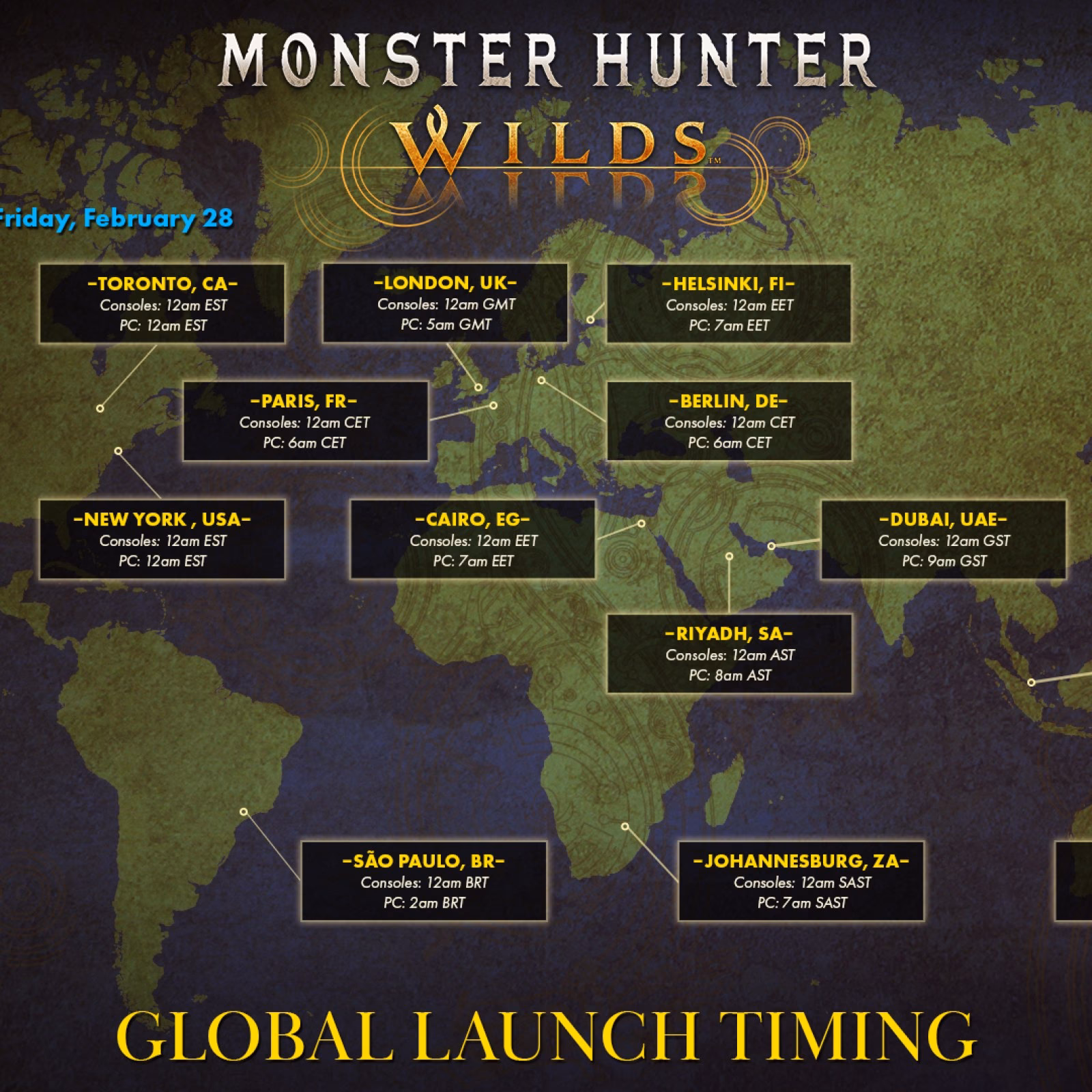 What time does Monster Hunter Wilds launch?