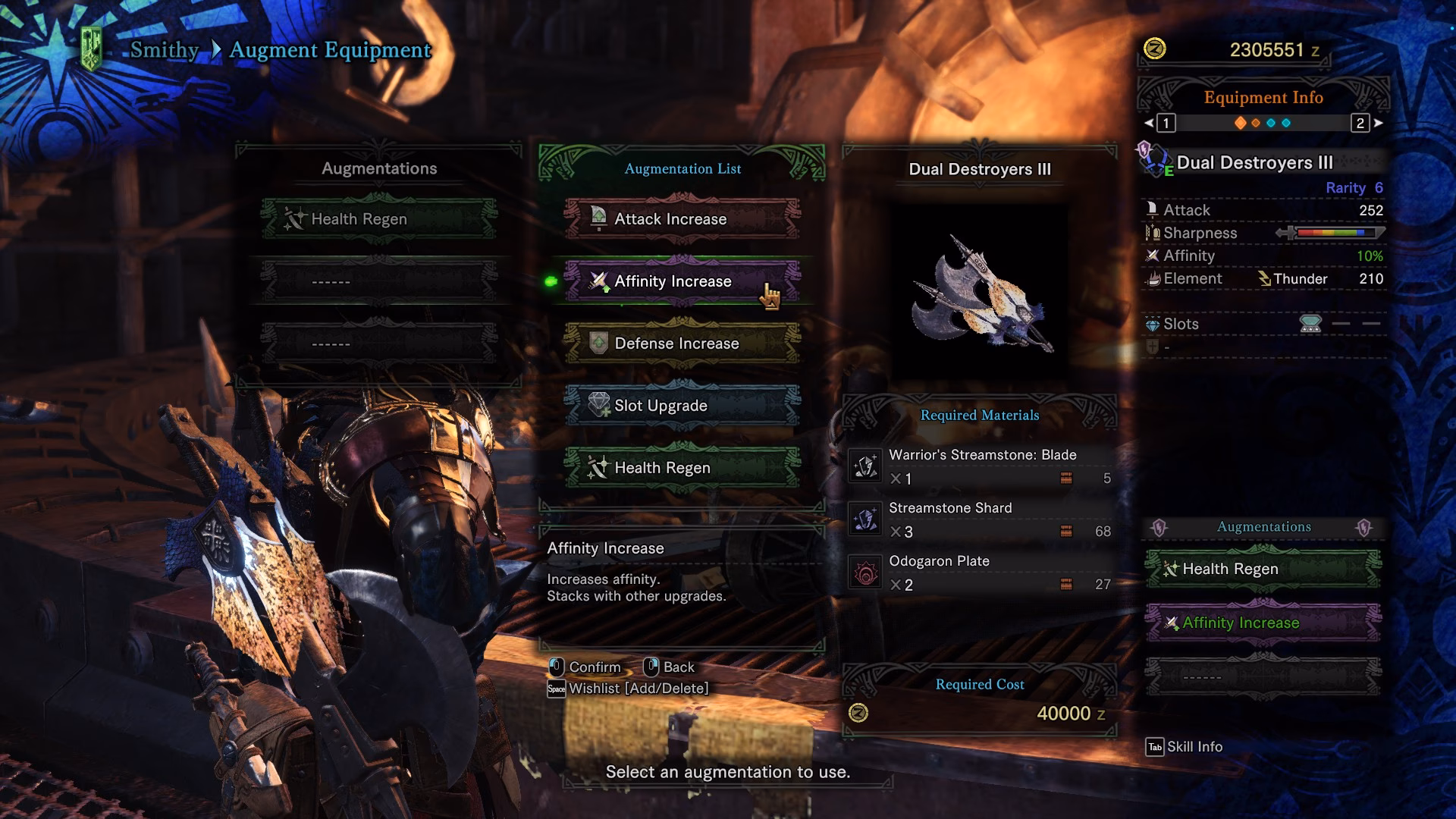 How does augmenting work in Monster Hunter World Iceborne?
