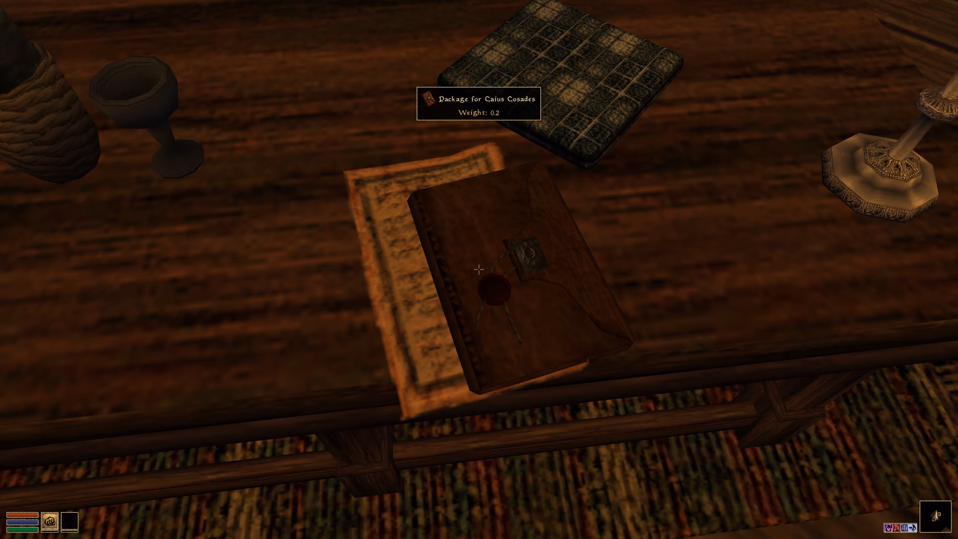 What is the package for Caius Cosades not included in the decoded package?