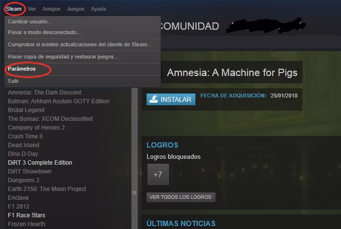 ¿Cómo ver el contador de FPS en Steam?