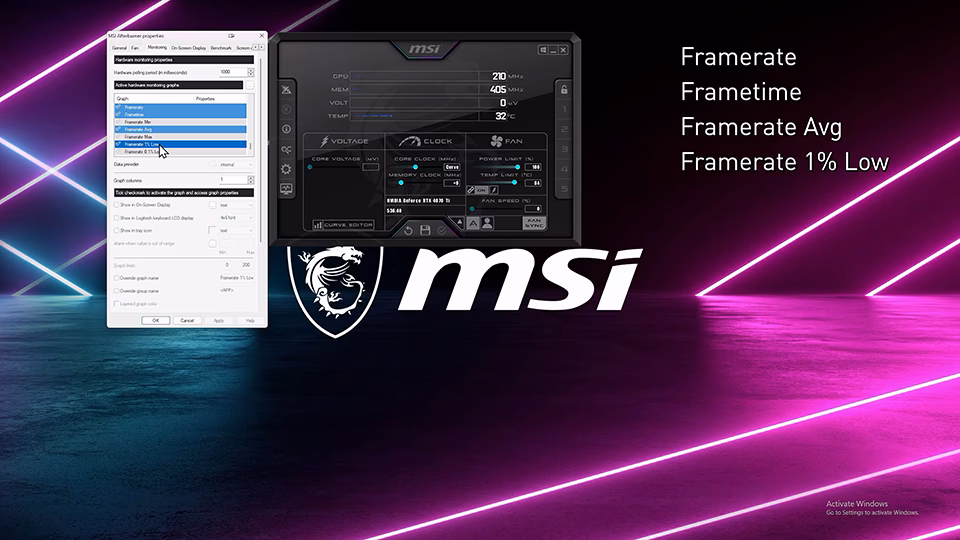 How to test fps in MSI Afterburner & RTSs?