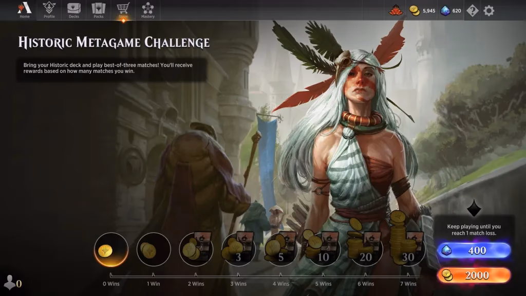 What is MTG Arena's standard metagame challenge?