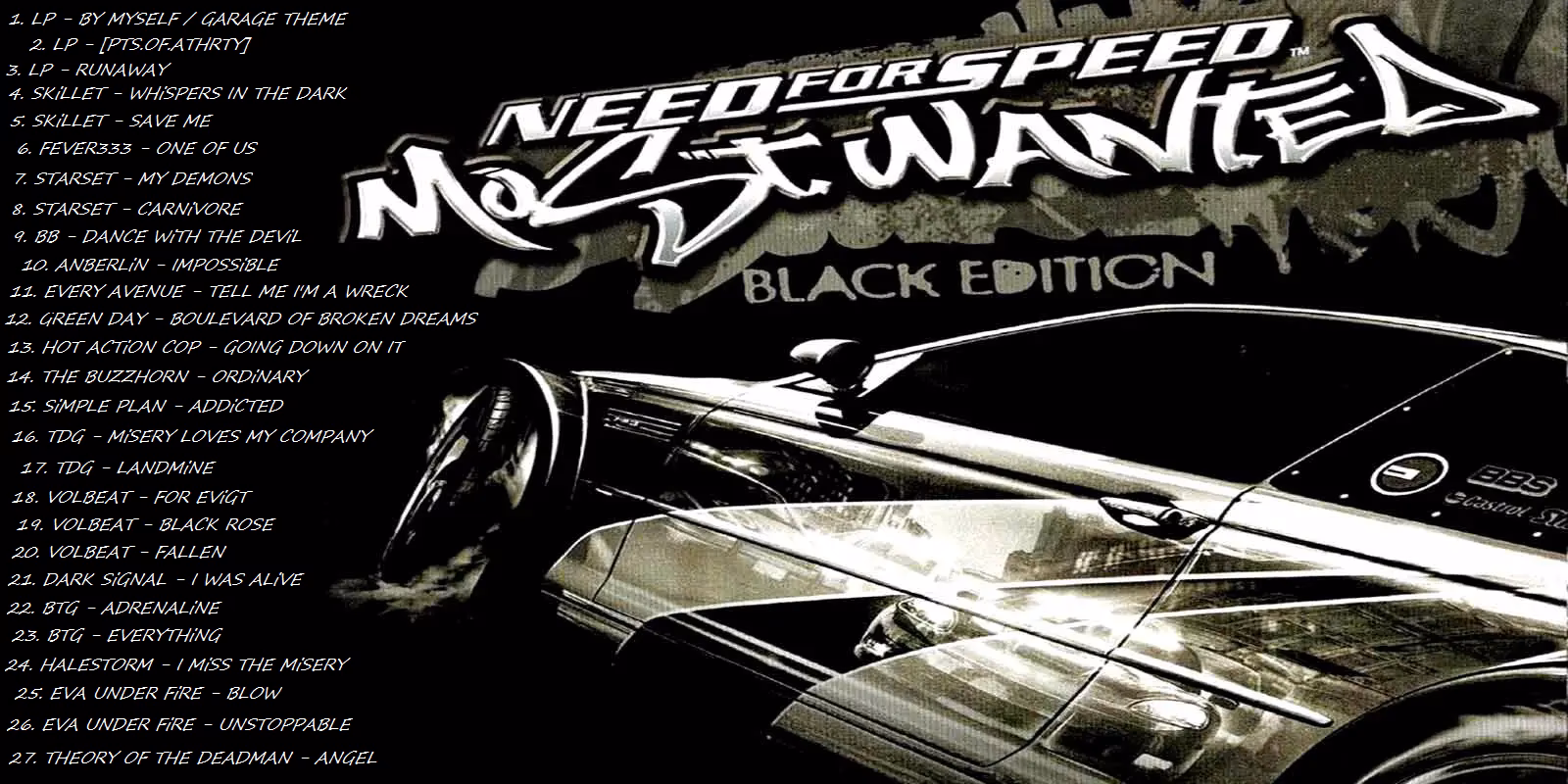 Is there a soundtrack for need for Speed Most Wanted?