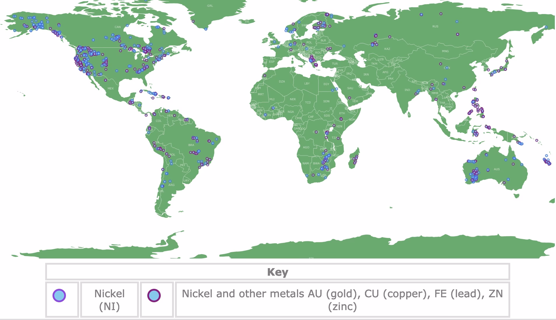 Where are Australia's nickel reserves located?