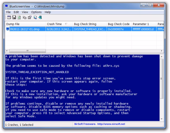 How does bluescreenview work with another instance of Windows?