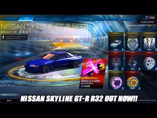 How do I get a 99 Nissan Skyline GT-R R34 in Rocket League?