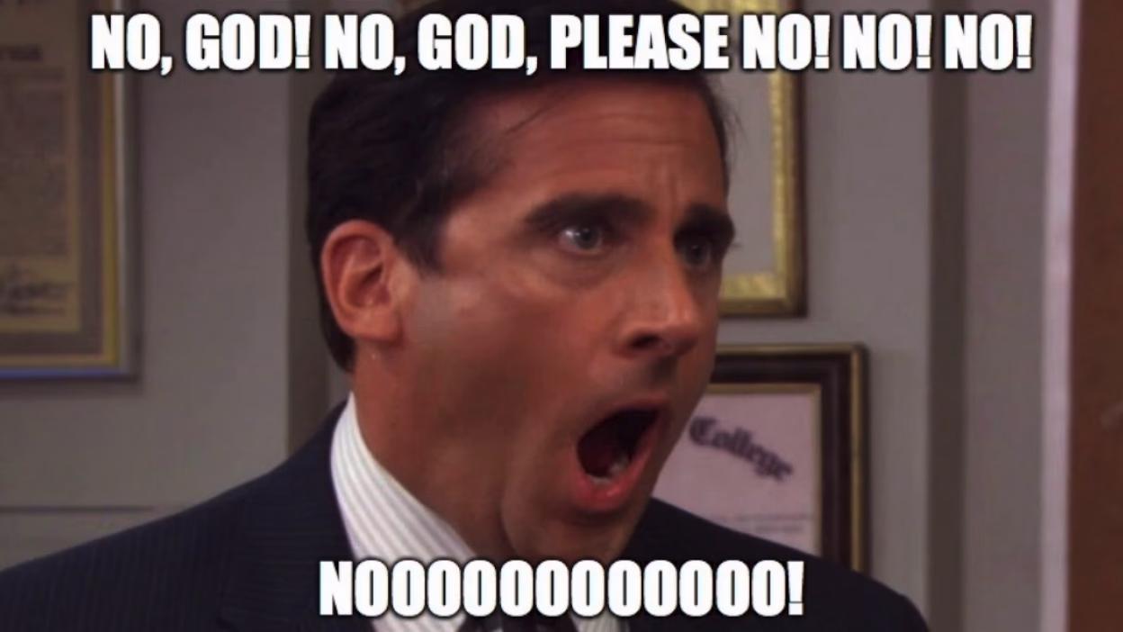 What does no God please no mean?