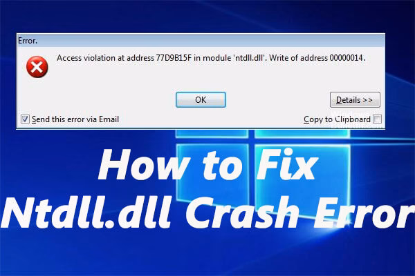 ¿Cómo reparar los errores de NTDLL?