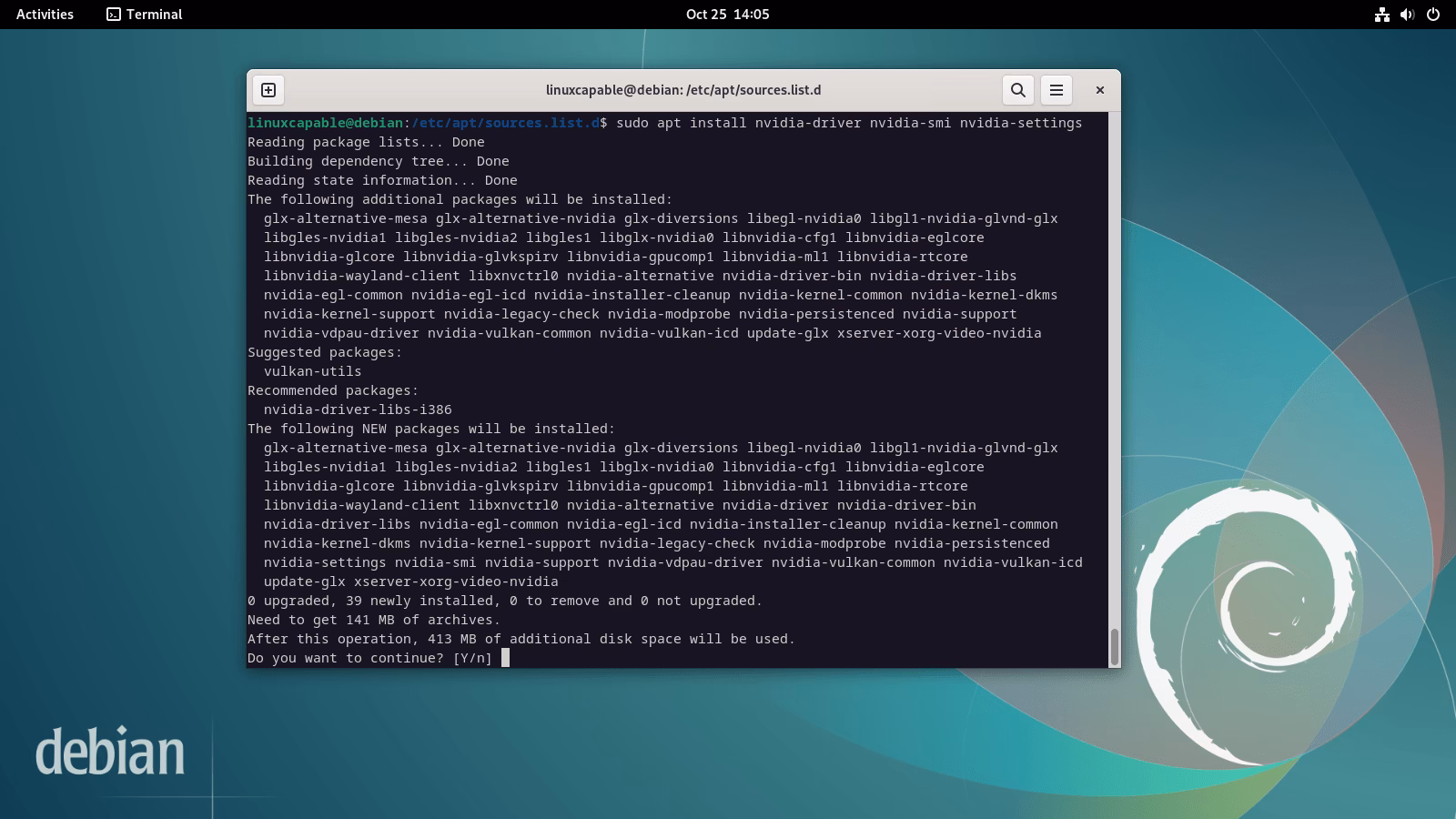 How do I install a GPU driver in Debian?