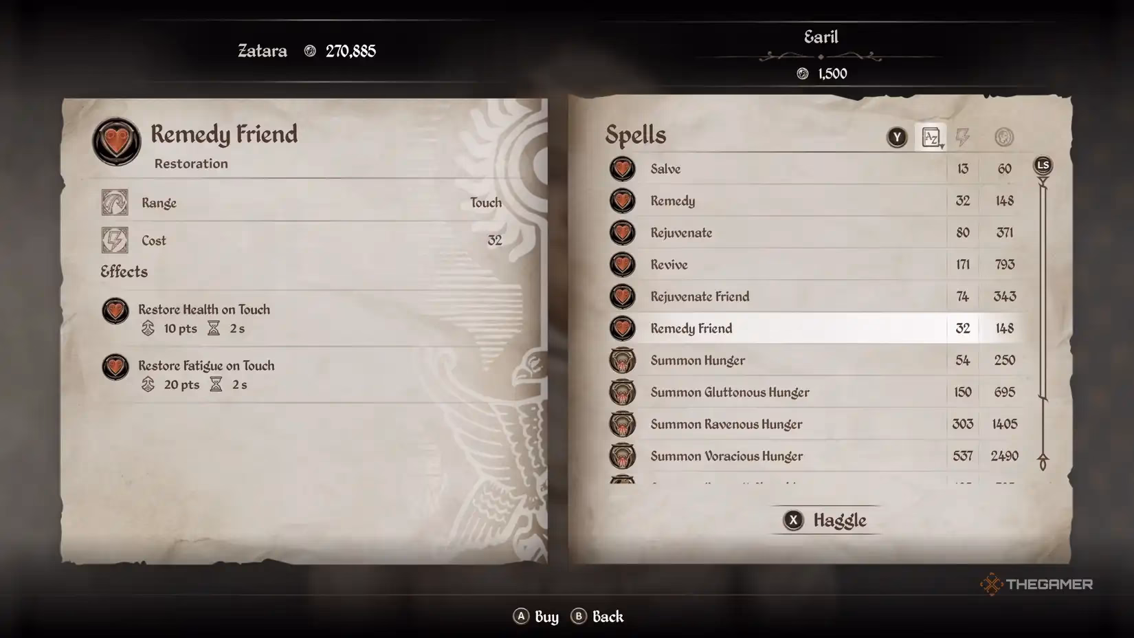 What are the restoration spells in the Elder Scrolls 4 Oblivion?