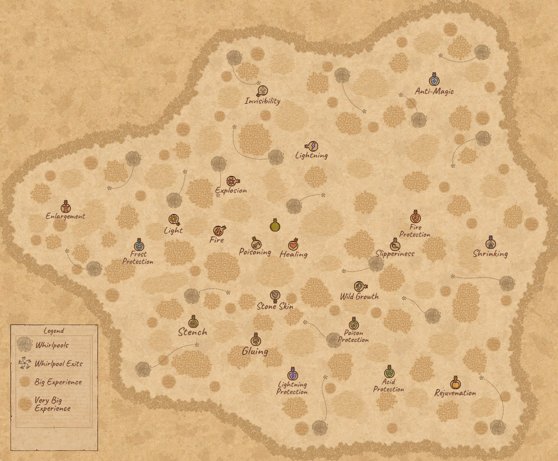 How many recipes are in a potion map & recipe guide (beta)?