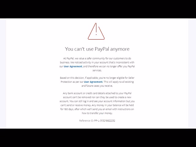 Can I post a comment on a banned PayPal account?