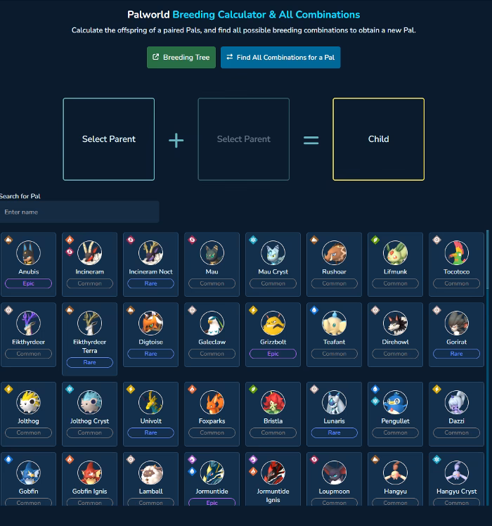 What is the palworld breeding path calculator?