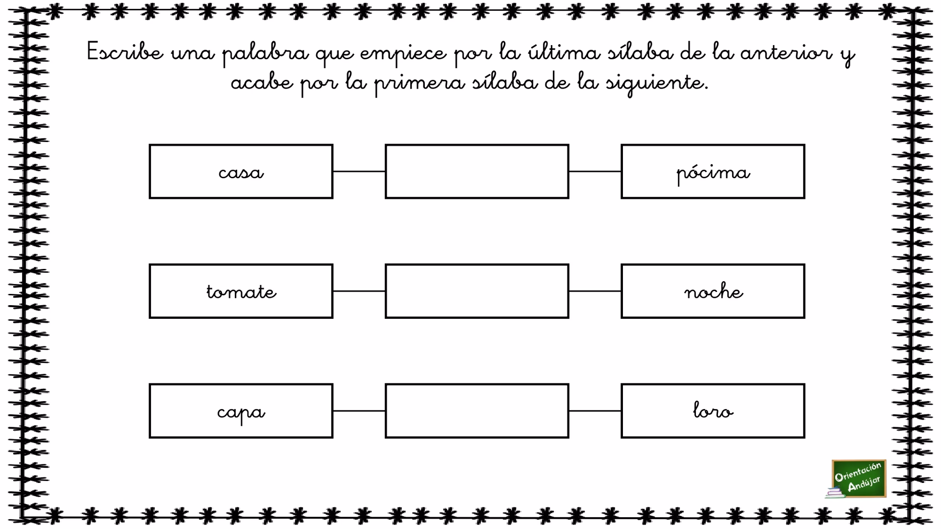 ¿Cuál es la regla para escribir palabras encadenadas?