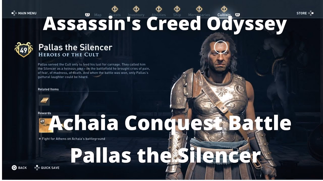 Where is Pallas the silencer in Assassin's Creed Odyssey?