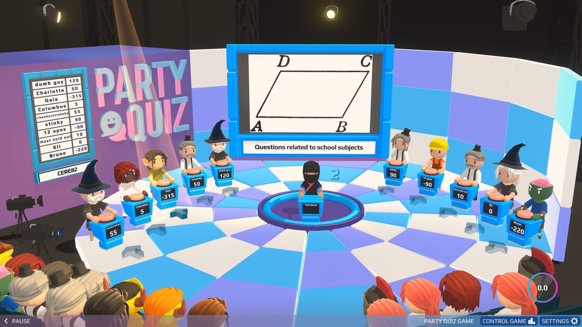 How do you play a quiz on partyquiz?