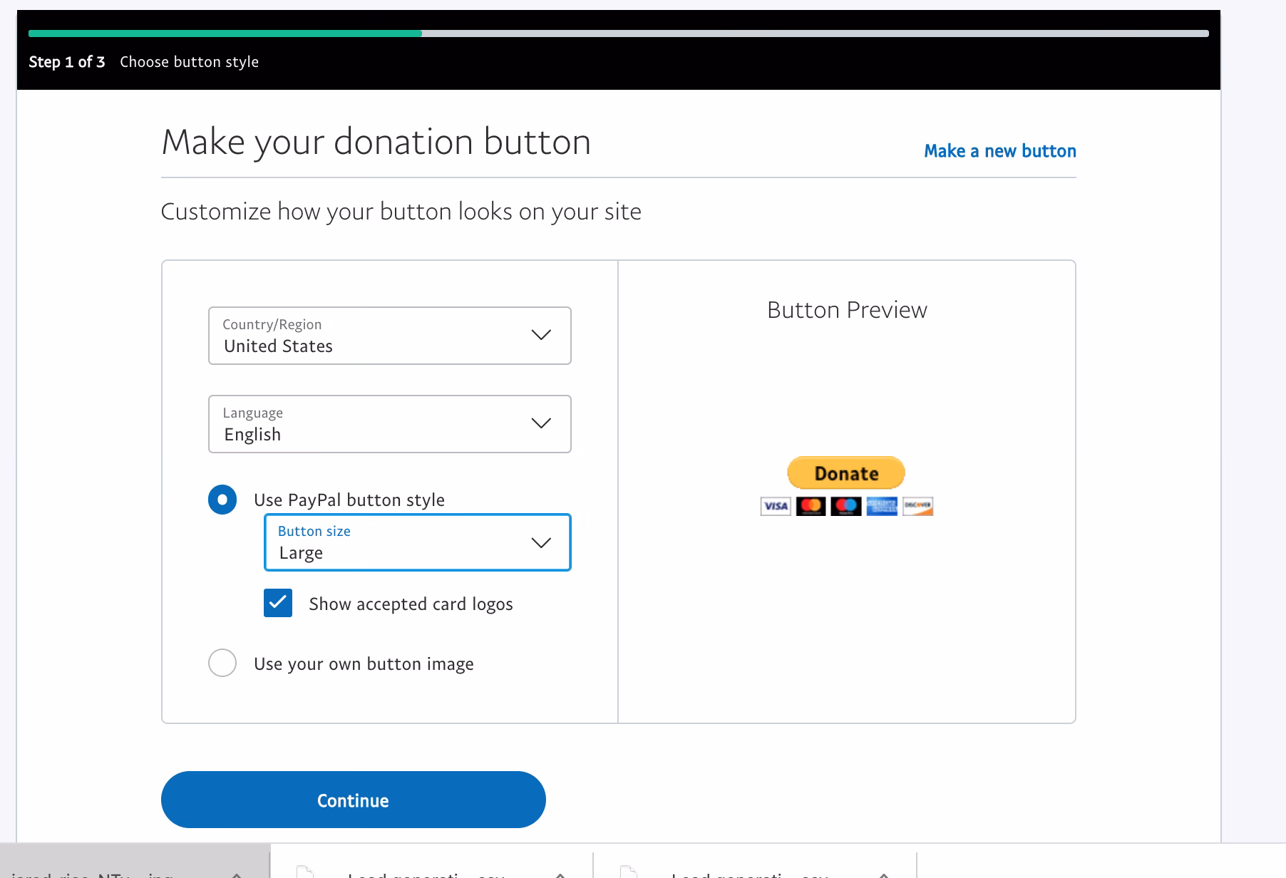 How much does the PayPal donate button cost?