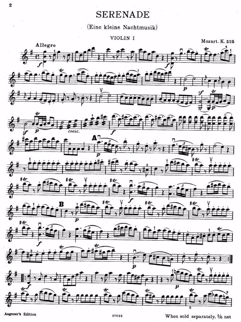 ¿Cuál es el primer movimiento de la serenata?